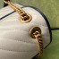 Gucci GG Marmont Small Shoulder Bag in White Diagonal Leather