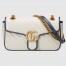 Gucci GG Marmont Small Shoulder Bag in White Diagonal Leather