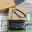 Gucci GG Marmont Small Shoulder Bag in Black Leather with Double G Studs