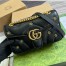 Gucci GG Marmont Small Shoulder Bag in Black Leather with Double G Studs