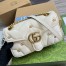 Gucci GG Marmont Small Shoulder Bag in White Leather with Double G Studs