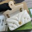 Gucci GG Marmont Small Shoulder Bag in White Leather with Double G Studs