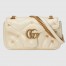 Gucci GG Marmont Small Shoulder Bag in White Leather with Double G Studs