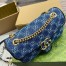 Gucci GG Marmont Small Shoulder Bag in Blue GG Denim