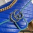 Gucci GG Marmont Small Shoulder Bag In Blue Matelasse Diagonal Leather