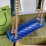 Gucci GG Marmont Small Shoulder Bag In Blue Matelasse Diagonal Leather