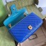 Gucci GG Marmont Small Shoulder Bag In Blue Matelasse Diagonal Leather