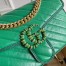 Gucci GG Marmont Small Shoulder Bag In Green Matelasse Diagonal Leather