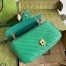 Gucci GG Marmont Small Shoulder Bag In Green Matelasse Diagonal Leather