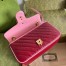 Gucci GG Marmont Small Shoulder Bag in Red Matelasse Diagonal Leather