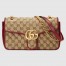 Gucci GG Marmont Small Shoulder Bag in Original GG Canvas with Red Leather