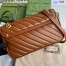 Gucci GG Marmont Small Shoulder Bag in Brown Diagonal Leather