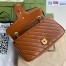 Gucci GG Marmont Small Shoulder Bag in Brown Diagonal Leather