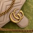 Gucci GG Marmont Small Shoulder Bag in Nude Chevron Leather
