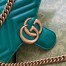 Gucci GG Marmont Small Shoulder Bag in Green Chevron Leather