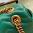 Gucci GG Marmont Small Shoulder Bag in Green Chevron Leather