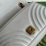 Gucci GG Marmont Small Shoulder Bag in Light Grey Chevron Leather