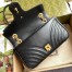 Gucci GG Marmont Small Shoulder Bag in Black Chevron Leather