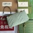 Gucci GG Marmont Small Shoulder Bag in Pale Green Chevron Leather