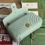 Gucci GG Marmont Small Shoulder Bag in Pale Green Chevron Leather