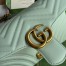 Gucci GG Marmont Small Shoulder Bag in Pale Green Chevron Leather