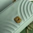 Gucci GG Marmont Small Shoulder Bag in Pale Green Chevron Leather