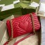 Gucci GG Marmont Small Shoulder Bag in Red Chevron Leather