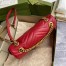 Gucci GG Marmont Small Shoulder Bag in Red Chevron Leather
