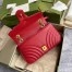 Gucci GG Marmont Small Shoulder Bag in Red Chevron Leather