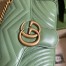 Gucci GG Marmont Small Shoulder Bag in Sage Green Chevron Leather