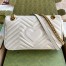Gucci GG Marmont Small Shoulder Bag in White Chevron Leather