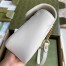 Gucci GG Marmont Small Shoulder Bag in White Chevron Leather