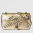 Gucci GG Marmont Small Shoulder Bag in Metallic Gold Leather