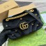 Gucci GG Marmont Small Shoulder Bag in Black Velvet with Double G Studs