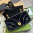 Gucci GG Marmont Small Shoulder Bag in Black Velvet with Double G Studs