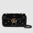 Gucci GG Marmont Small Shoulder Bag in Black Velvet with Double G Studs