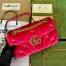 Gucci GG Marmont Small Shoulder Bag in Pink Velvet with Double G Studs