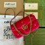 Gucci GG Marmont Small Shoulder Bag in Pink Velvet with Double G Studs