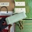 Gucci GG Marmont Mini Shoulder Bag in Pale Green Chevron Leather