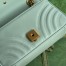 Gucci GG Marmont Mini Shoulder Bag in Pale Green Chevron Leather