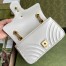 Gucci GG Marmont Mini Shoulder Bag in White Chevron Leather