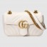 Gucci GG Marmont Mini Shoulder Bag in White Chevron Leather