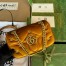 Gucci GG Marmont Mini Shoulder Bag in Jaune Velvet with Double G Studs
