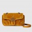 Gucci GG Marmont Mini Shoulder Bag in Jaune Velvet with Double G Studs