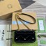 Gucci GG Marmont Mini Shoulder Bag in Black Velvet with Double G Studs