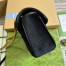 Gucci GG Marmont Mini Shoulder Bag in Black Velvet with Double G Studs