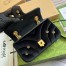Gucci GG Marmont Mini Shoulder Bag in Black Velvet with Double G Studs