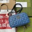 Gucci GG Marmont Small Camera Bag in Blue Matelasse Leather