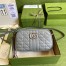 Gucci GG Marmont Small Camera Bag in Grey Matelasse Leather