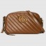 Gucci GG Marmont Small Camera Bag in Brown Diagonal Leather
